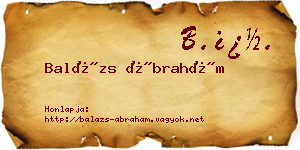 Balázs Ábrahám névjegykártya