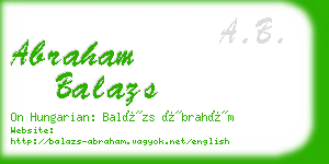 abraham balazs business card